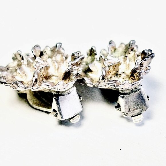 NEW Sterling Silver 142g - 1.25" Blossom Earrings Post & Lever Back NIB - Picture 8 of 8